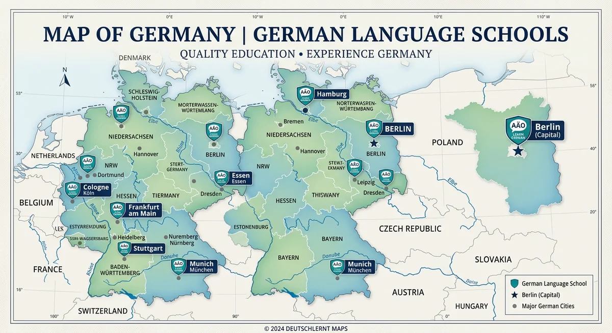 Top 10 Sprachschulen in Deutschland Karte