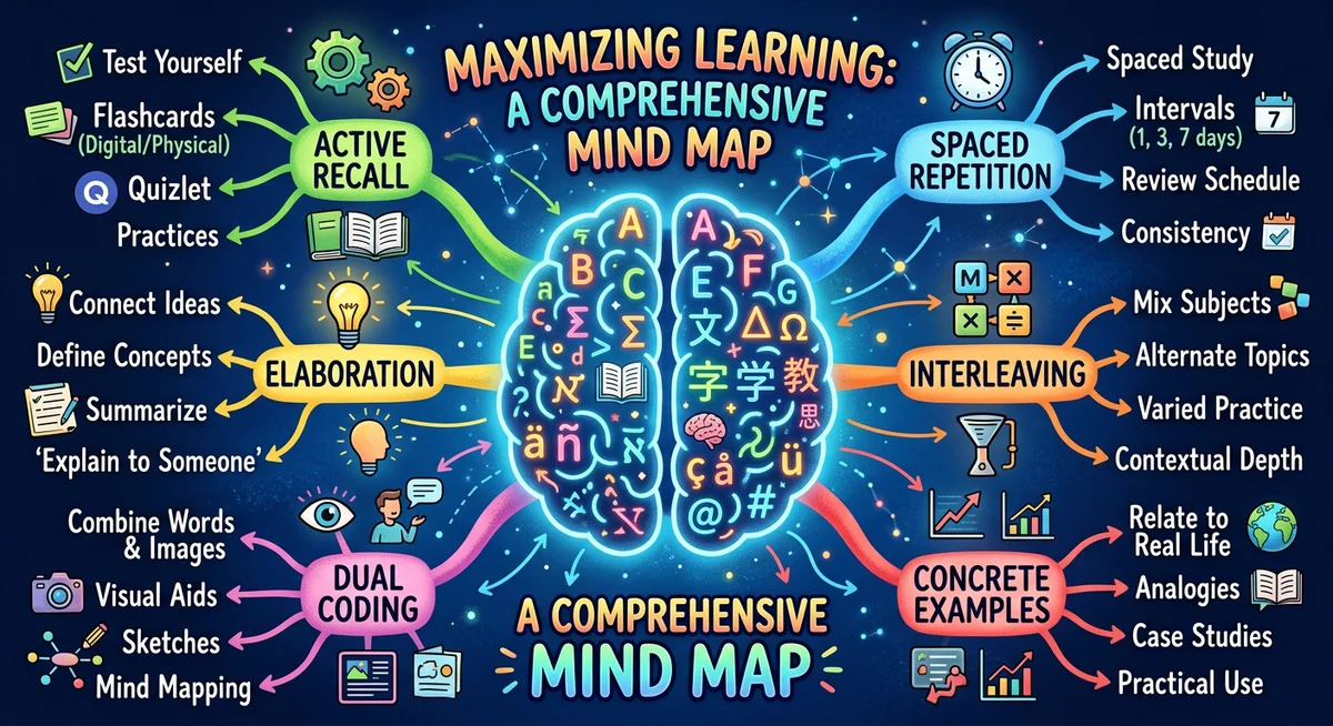 Effektive Lernstrategien Deutsch lernen Mindmap